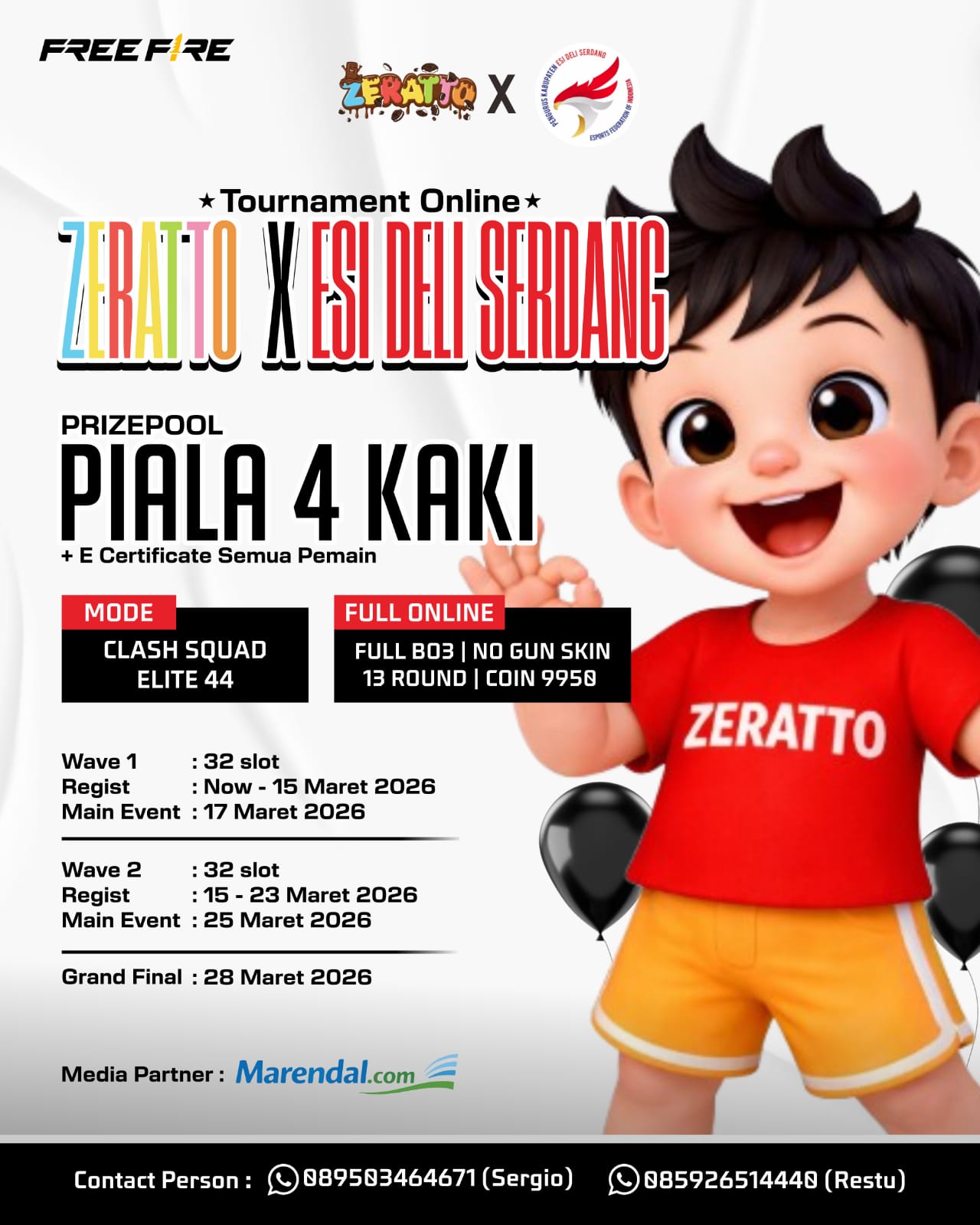 Turnamen Online Free Fire Zeratto X ESI DELI SERDANG